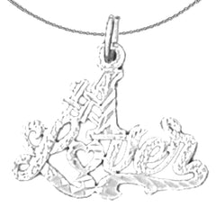 Anhänger mit Spruch aus Sterlingsilber (rhodiniert oder gelbvergoldet)