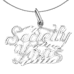 Sterling Silver Saying Pendant (Rhodium or Yellow Gold-plated)