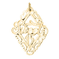 Yellow Gold-plated Silver Sweet 15 Pendant