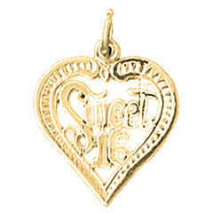 Yellow Gold-plated Silver Sweet 16 Pendant