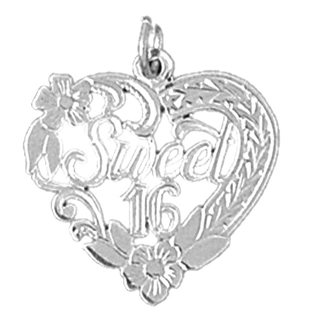 Sterling Silver Sweet 16 Pendant