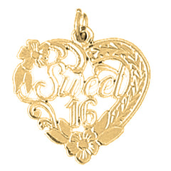 Yellow Gold-plated Silver Sweet 16 Pendant