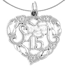 Anhänger „Sweet 15“ aus Sterlingsilber (rhodiniert oder gelbvergoldet)