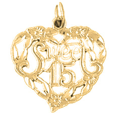 Yellow Gold-plated Silver Sweet 15 Pendant