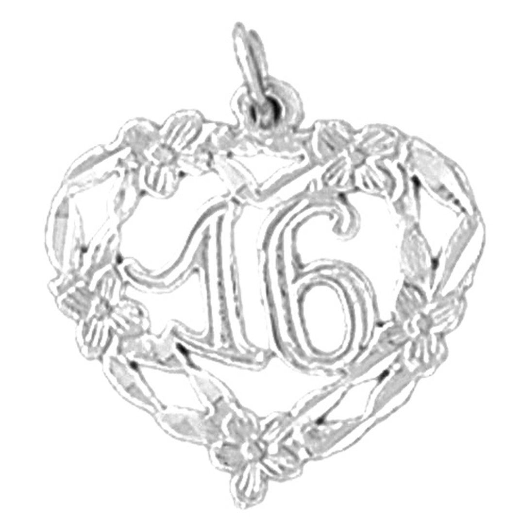 Sterling Silver Sweet 16 Pendant