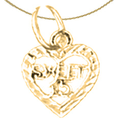Sterling Silver Sweet 15 Pendant (Rhodium or Yellow Gold-plated)
