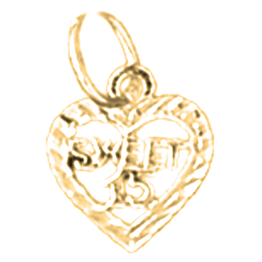 Yellow Gold-plated Silver Sweet 15 Pendant
