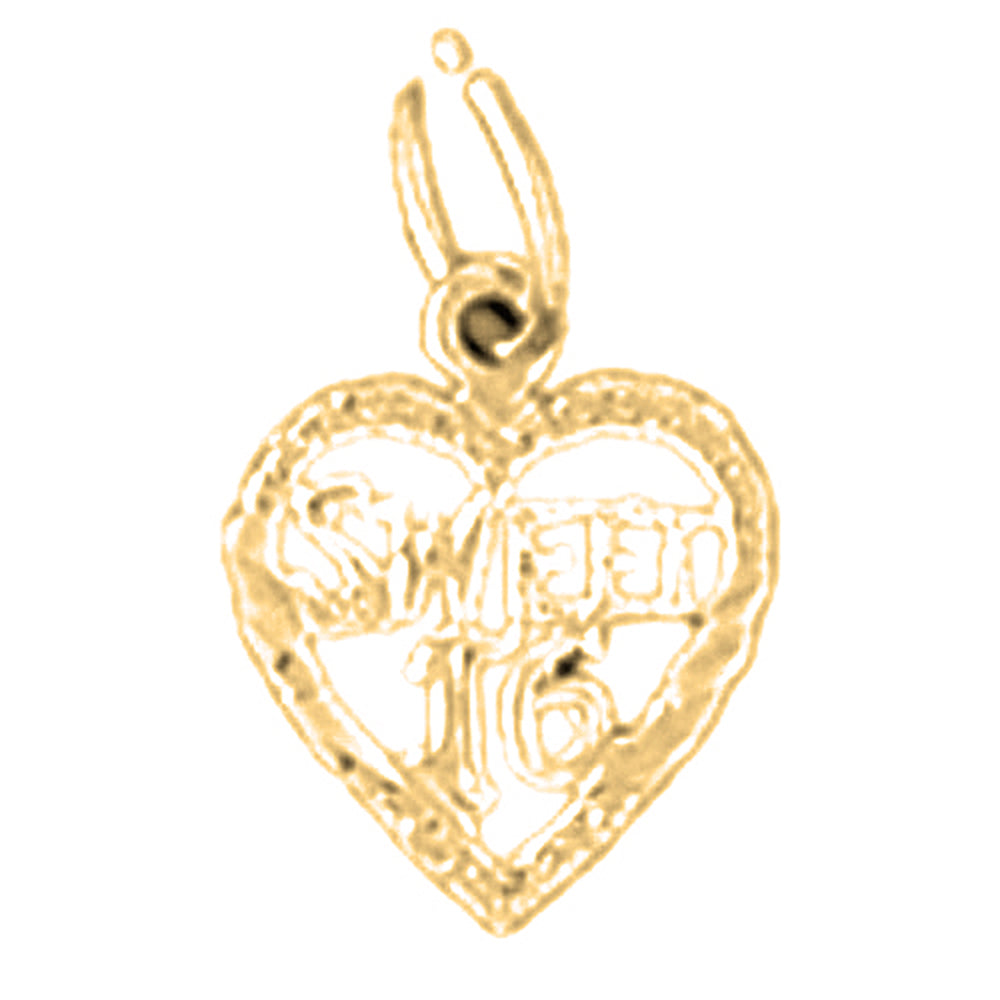 Yellow Gold-plated Silver Sweet 16 Pendant