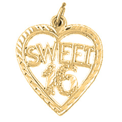 Yellow Gold-plated Silver Sweet 16 Pendant