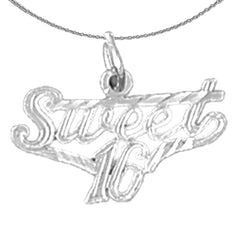 Anhänger „Sweet 16“ aus Sterlingsilber (rhodiniert oder gelbvergoldet)