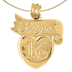 Anhänger „Sweet 16“ aus Sterlingsilber (rhodiniert oder gelbvergoldet)