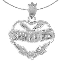 Sterling Silver Sweet 15 Pendant (Rhodium or Yellow Gold-plated)