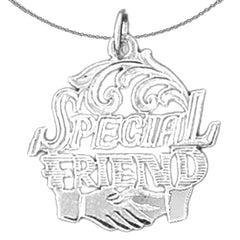 Colgante de plata de ley para amigo especial (bañado en rodio o oro amarillo)