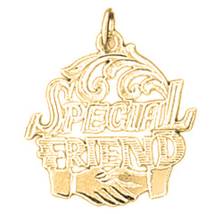 Yellow Gold-plated Silver Special Friend Pendant