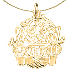 Colgante de plata de ley para amigo especial (bañado en rodio o oro amarillo)
