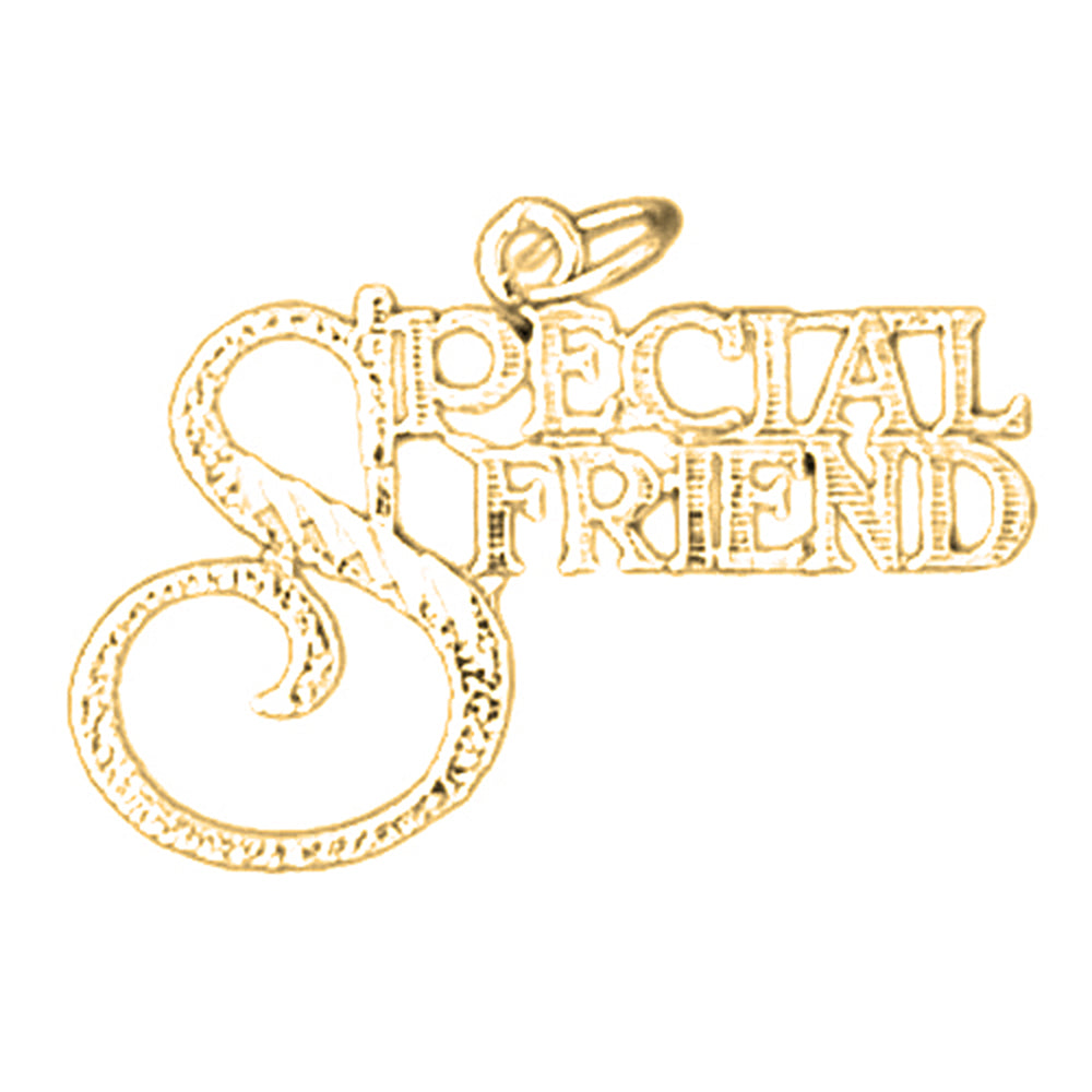 Yellow Gold-plated Silver Special Friend Pendant