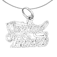 Sterling Silver Special Friend Pendant (Rhodium or Yellow Gold-plated)