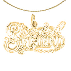Anhänger „Special Friend“ aus Sterlingsilber (rhodiniert oder gelbvergoldet)