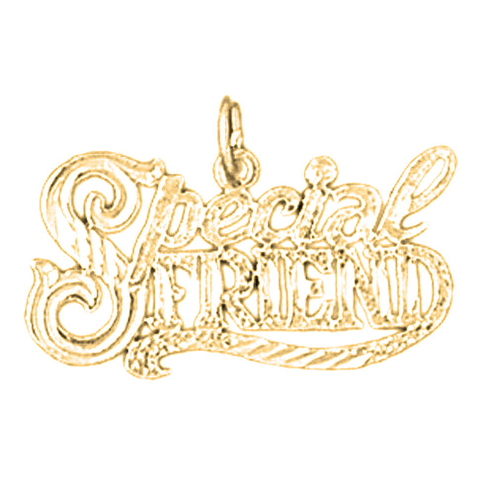 Yellow Gold-plated Silver Special Friend Pendant