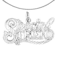 Anhänger „Special Friend“ aus Sterlingsilber (rhodiniert oder gelbvergoldet)