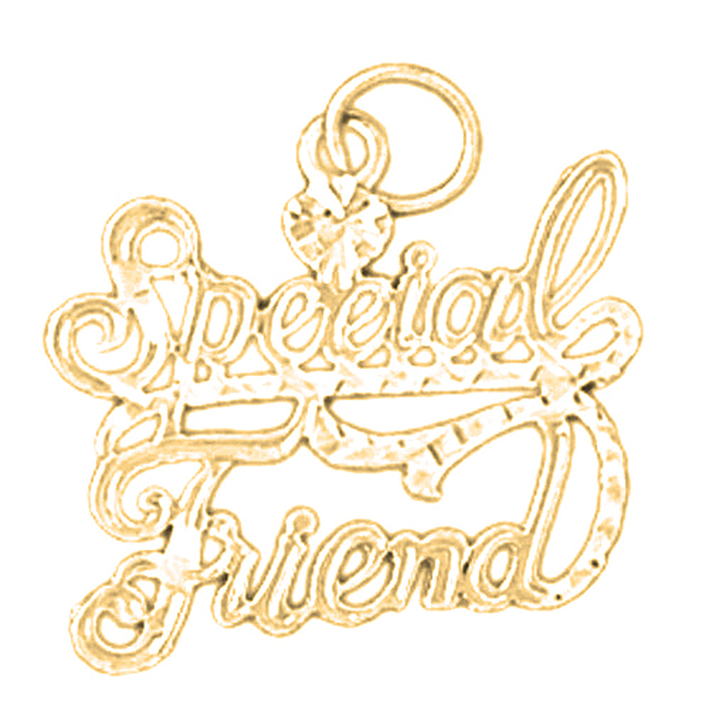 Yellow Gold-plated Silver Special Friend Pendant