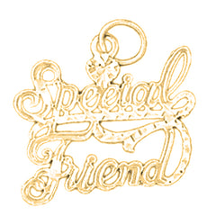 Yellow Gold-plated Silver Special Friend Pendant