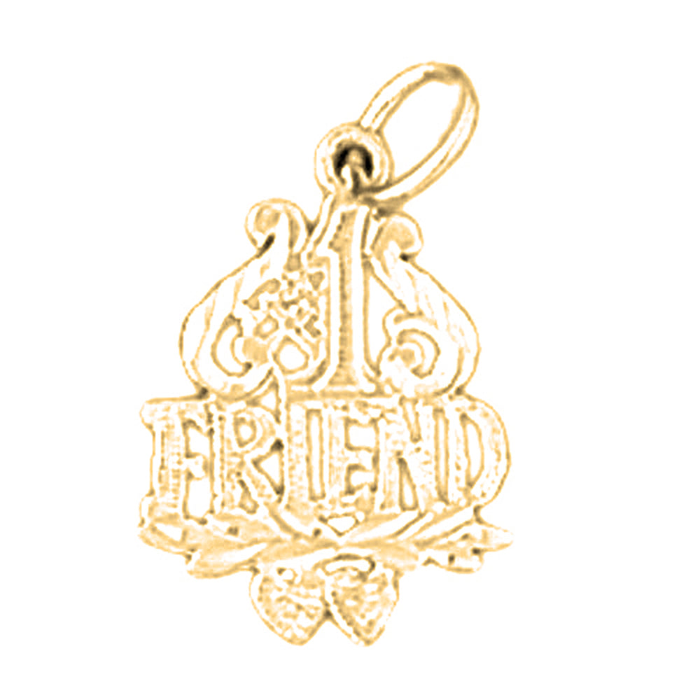 Yellow Gold-plated Silver #1 Friend Pendant