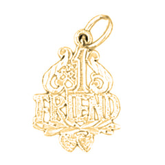 Yellow Gold-plated Silver #1 Friend Pendant