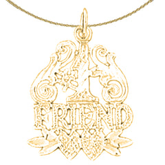 Sterling Silver #1 Friend Pendant (Rhodium or Yellow Gold-plated)