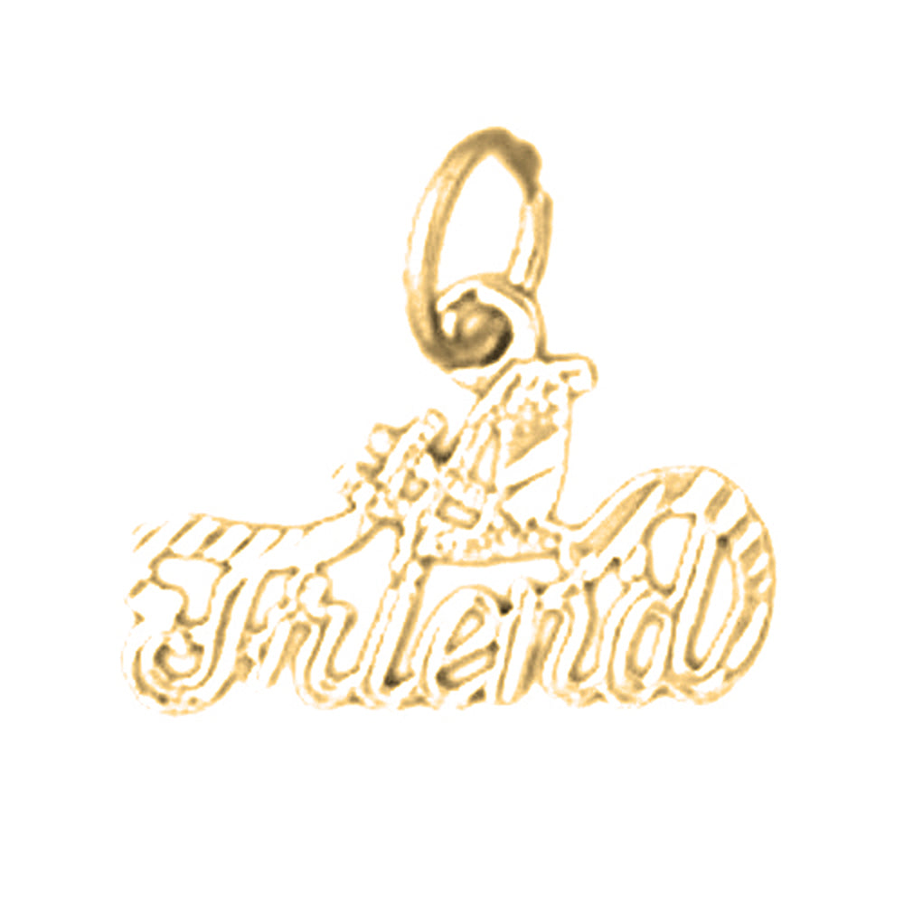 Yellow Gold-plated Silver #1 Friend Pendant