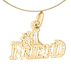 Sterling Silver #1 Friend Pendant (Rhodium or Yellow Gold-plated)