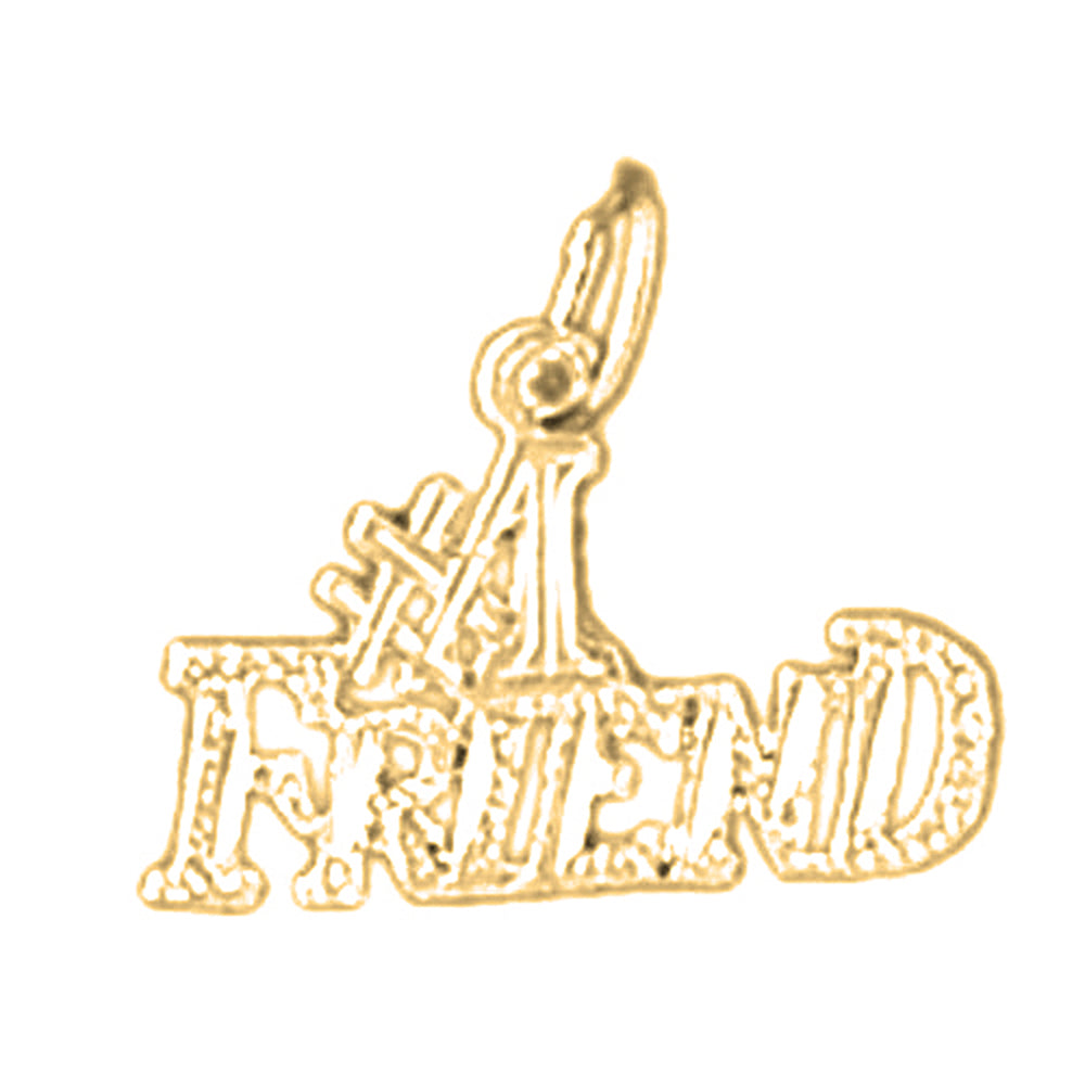Yellow Gold-plated Silver #1 Friend Pendant