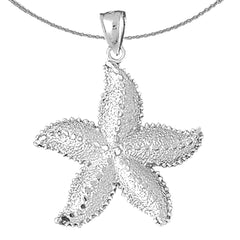 Colgante de estrella de mar de plata de ley (bañado en rodio o oro amarillo)