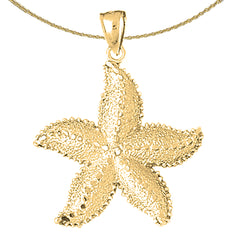 Colgante de estrella de mar de plata de ley (bañado en rodio o oro amarillo)