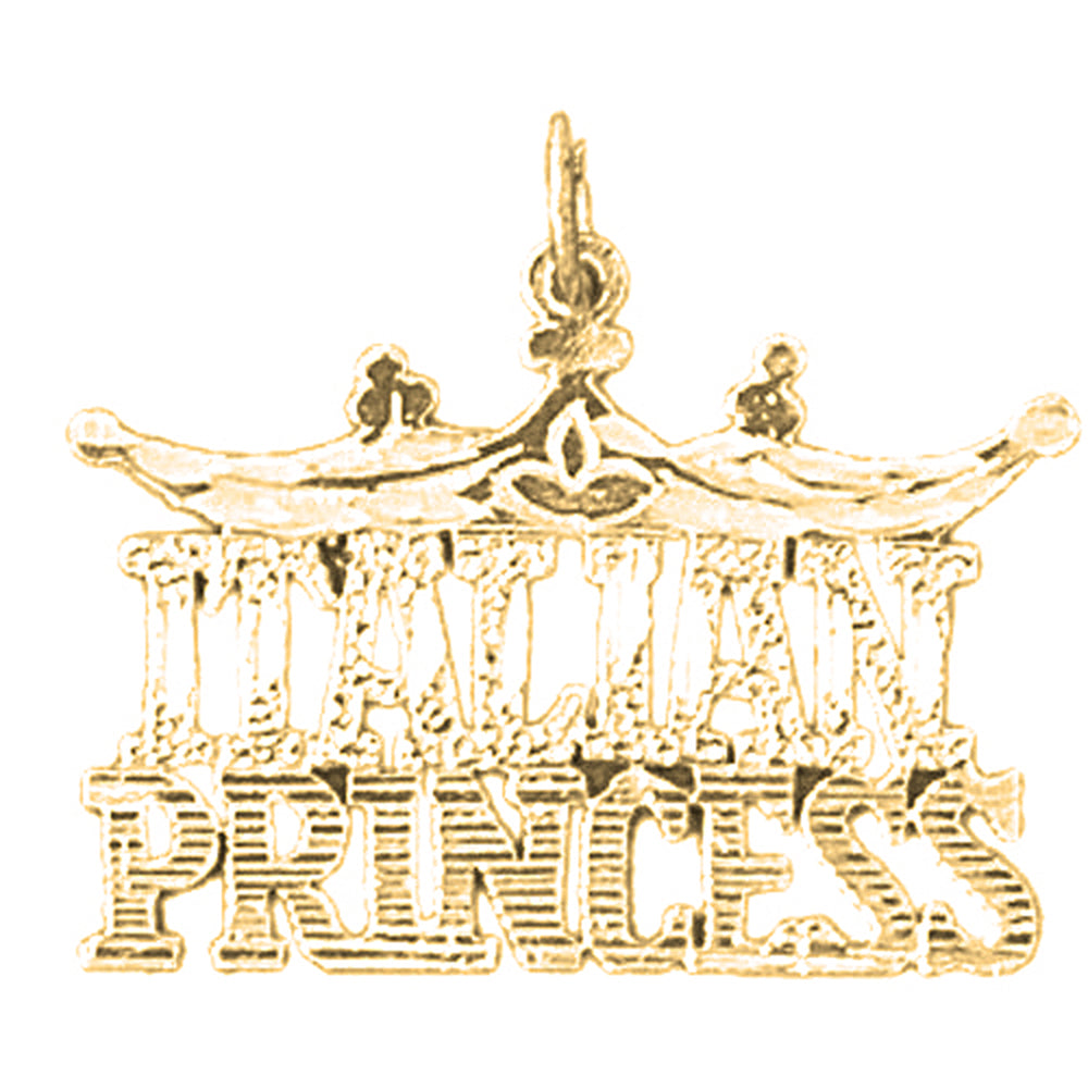Yellow Gold-plated Silver Italian Princess Pendant