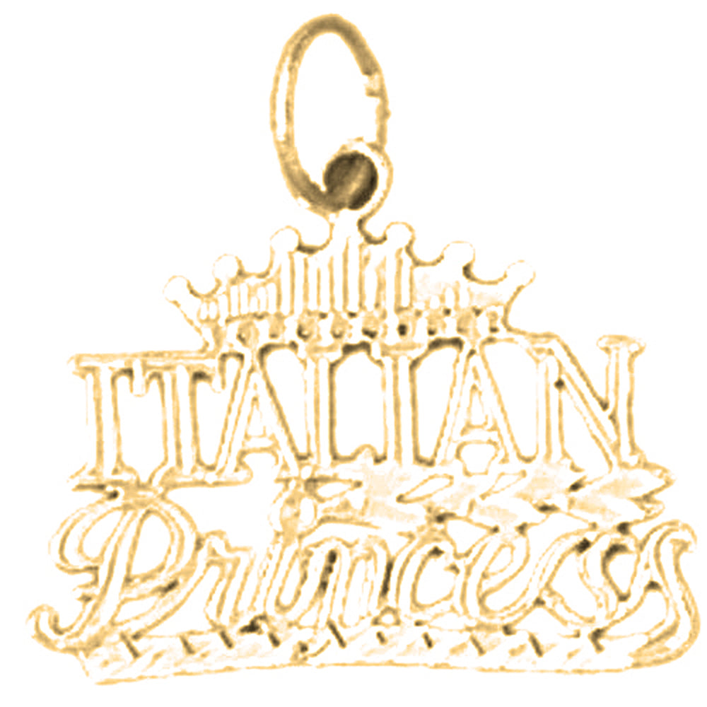 Yellow Gold-plated Silver Italian Princess Pendant