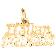 Yellow Gold-plated Silver Italian Princess Pendant