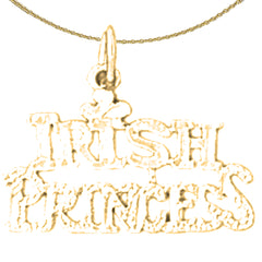 Sterling Silver Irish Princess Pendant (Rhodium or Yellow Gold-plated)