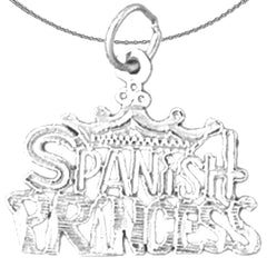Sterling Silver Spanish Princess Pendant (Rhodium or Yellow Gold-plated)