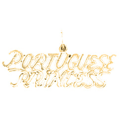 Yellow Gold-plated Silver Portuguese Princess Pendant