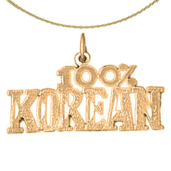 Sterling Silver 100% Korean Pendant (Rhodium or Yellow Gold-plated)