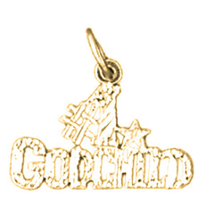 Yellow Gold-plated Silver Saying Pendant