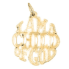 Yellow Gold-plated Silver Saying Pendant