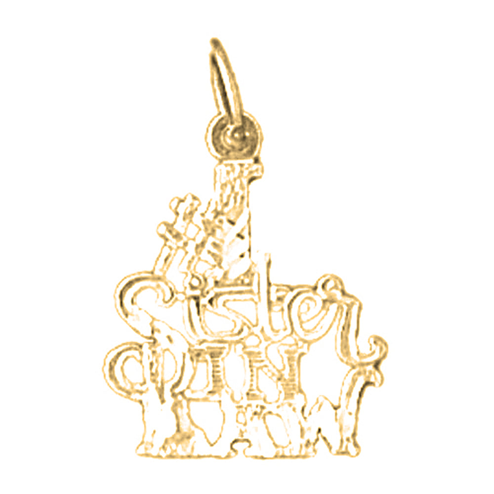 Yellow Gold-plated Silver Saying Pendant