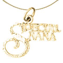 Sterling Silver Saying Pendant (Rhodium or Yellow Gold-plated)