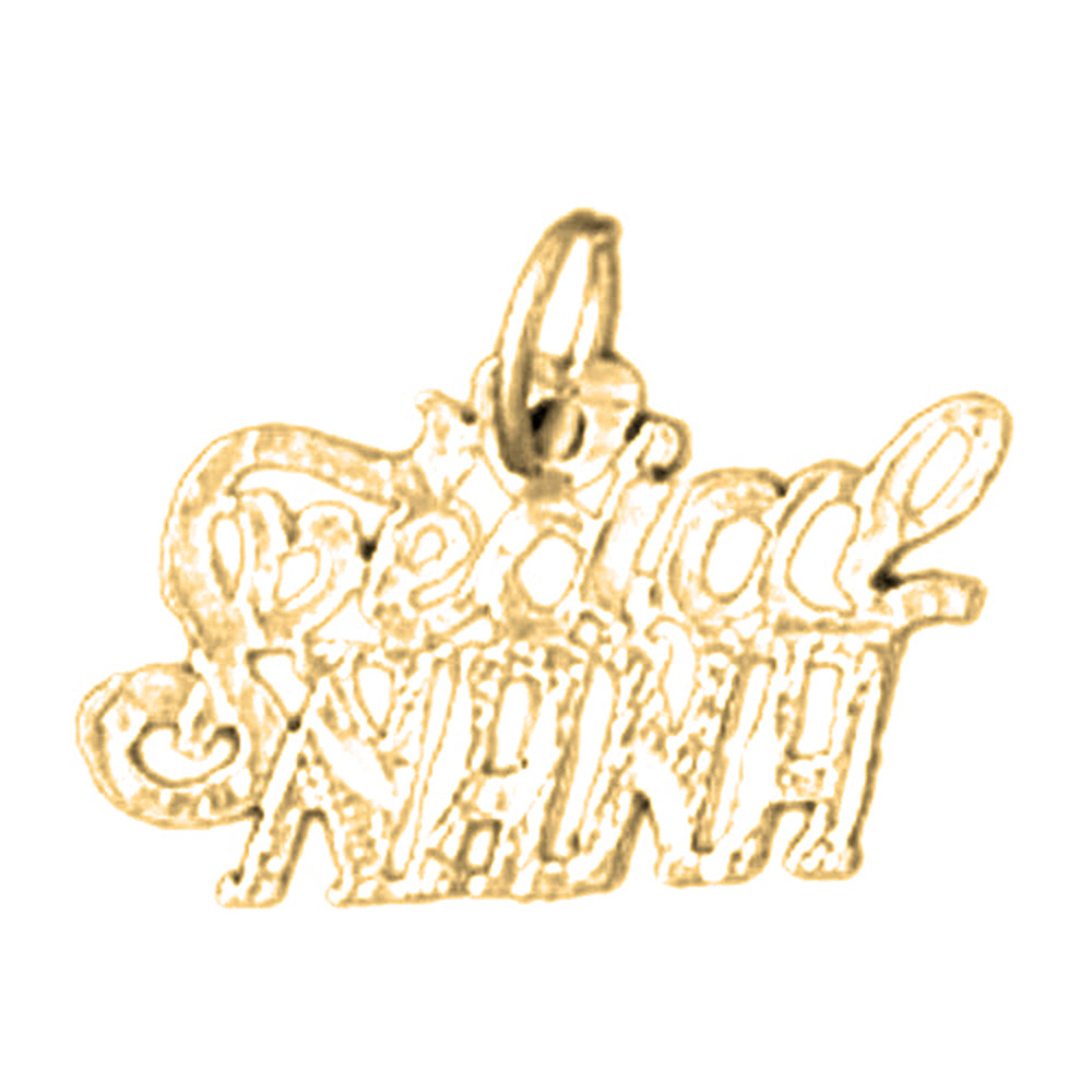 Yellow Gold-plated Silver Saying Pendant