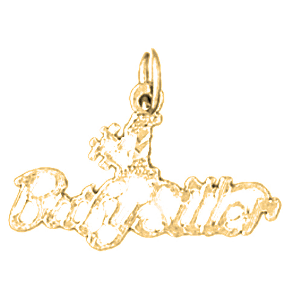 Yellow Gold-plated Silver Saying Pendant