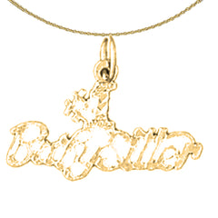 Sterling Silver Saying Pendant (Rhodium or Yellow Gold-plated)