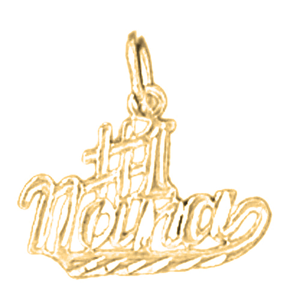 Yellow Gold-plated Silver Saying Pendant