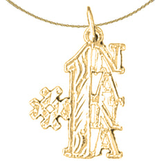 Sterling Silver Saying Pendant (Rhodium or Yellow Gold-plated)